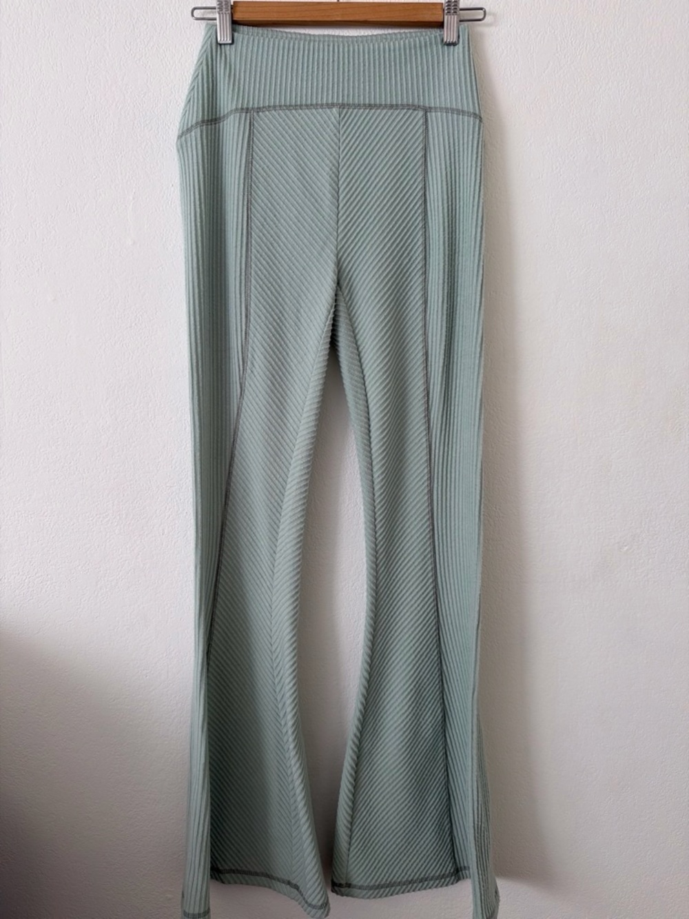 Urban Outfitters Ribbed Flare Pants - Sage Green